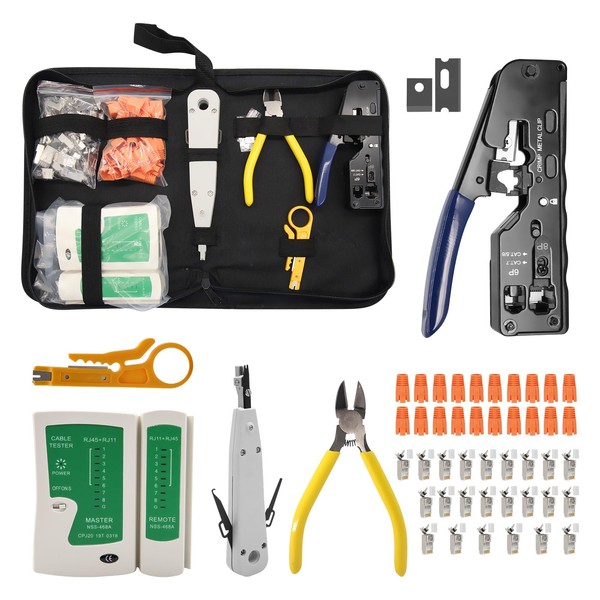Network Tool Set, RJ45 Crimping Pliers, Network Plug Set with