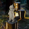 mikilov Cat Resin Statue with Solar Lantern (Walking 25 cm