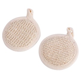 Baluue 2Pcs Natural Bathing Loofah Reusable Exfoliating Shower Scrubber for Body Cleaning Soft Fluffy Bath Balls for Daily Deep Cleansing for Back Neck Shoulders