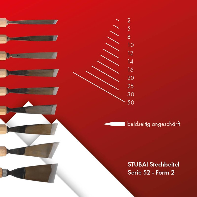 Stubai 520220 20 mm Woodcarving Chisel in PVC Bag