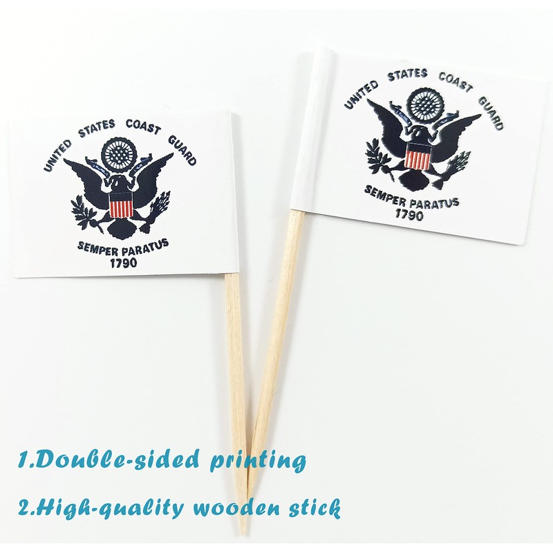 JBCD US Coast Guard Toothpick Flag Mini Small Cupcake Topper
