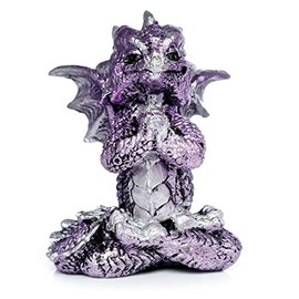 mtb more energy Decorative Dragon Figurine "Harmony" - Height 8 cm - Cute Dragon in Yoga Pose - Purple - Decoration Fantasy Gift