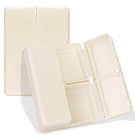 FYY Organizador semanal de píldoras, estuche de viaje para 7 días, diseño plegable, cortador de píldoras, portátil, grande, para bolso o bolsillo para guardar vitaminas, aceite de hígado de bacalao, suplementos y medicamentos, color blanco
