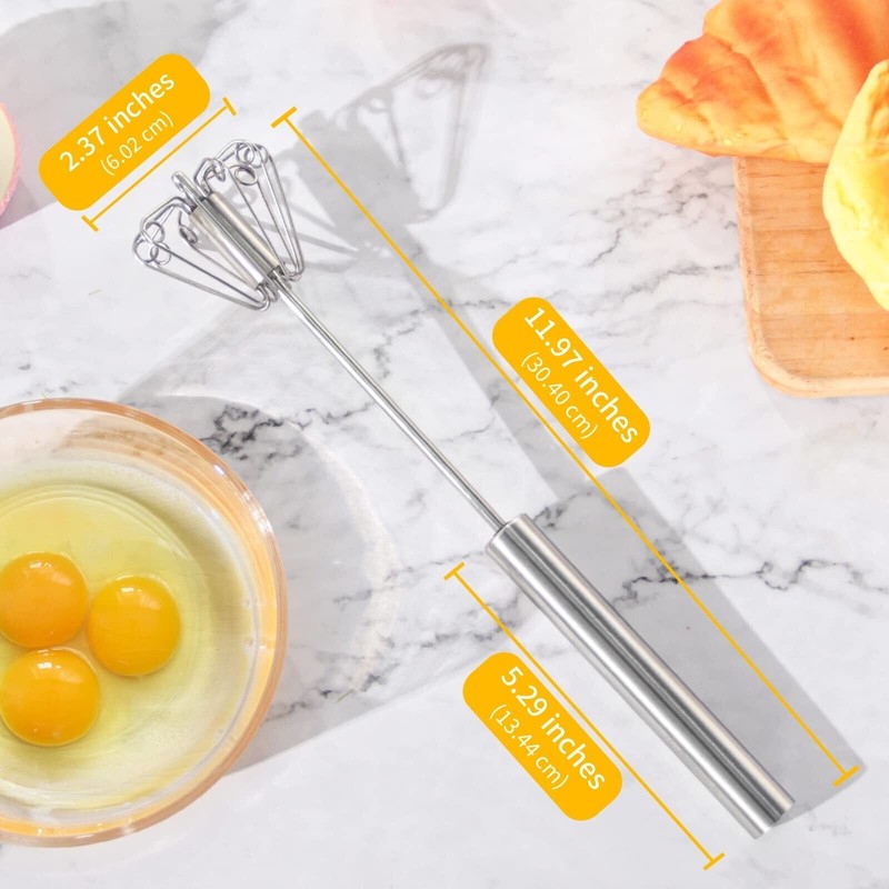 Newness Whizzy Whisk, Stainless Steel Semi Automatic Whisk Blender for