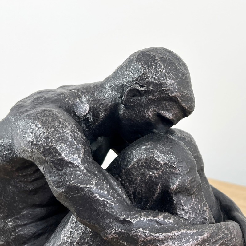 Alfie Francis 20cm Tall Abstract Sitting Man Statue Resin Ornament