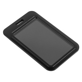 Ieron 10er-Pack Ausweishalter, Kunststoff-Ausweishalter mit transparentem Fenster, vertikal verschiebbarer Kartenhalter mit Umhängeband für Büro, Schule, Proximity-Schlüsselkarten, Ausweise (schwarz)