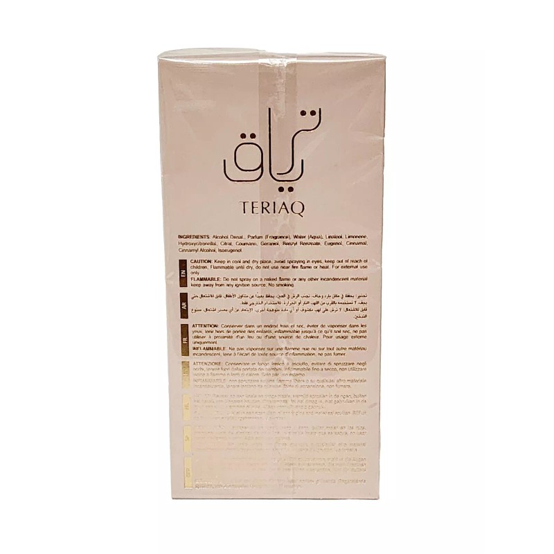 Lattafa TERIAQ BY LATTAFA 3.4OZ / 100ML EDP SPRAY FOR