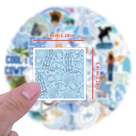 Pack of 50 Coastal Cowgirl Stickers Pack Coastal Cowgirl Sticker Set Waterproof Vinyl Sticker for Laptop Children Cars Motorcycle Bicycle Skateboard Luggage Suitcase Computer Sticker Graffiti Decal
