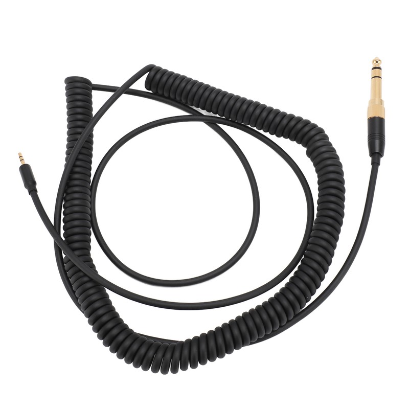 Coiled Headphone Cable Gold Plated Connector Replacement Headset Sound Cord