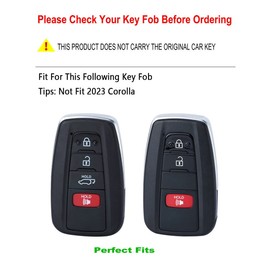 YONUFI for Toyota Key Fob Cover with Keychain, Leather Car Key Case Protector Holder Compatible with 2018 - 2024 Rav4 Highlander Camry Corolla Avalon C-Hr Prius (Gray)