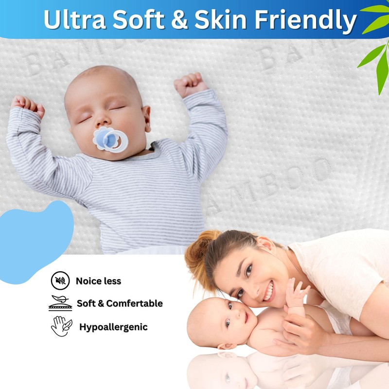 Mellow Pillow Bamboo Waterproof Mattress Protector, 100% Bamboo Top -