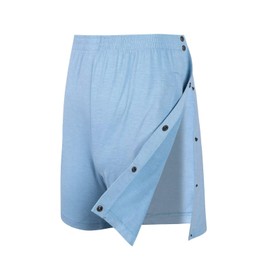 Landofgenie Men's Sports Shorts Unisex Tear-Off Shorts Fitness Running Shorts Sporty Recovery Shorts After Surgery with Pocket, blue, XL