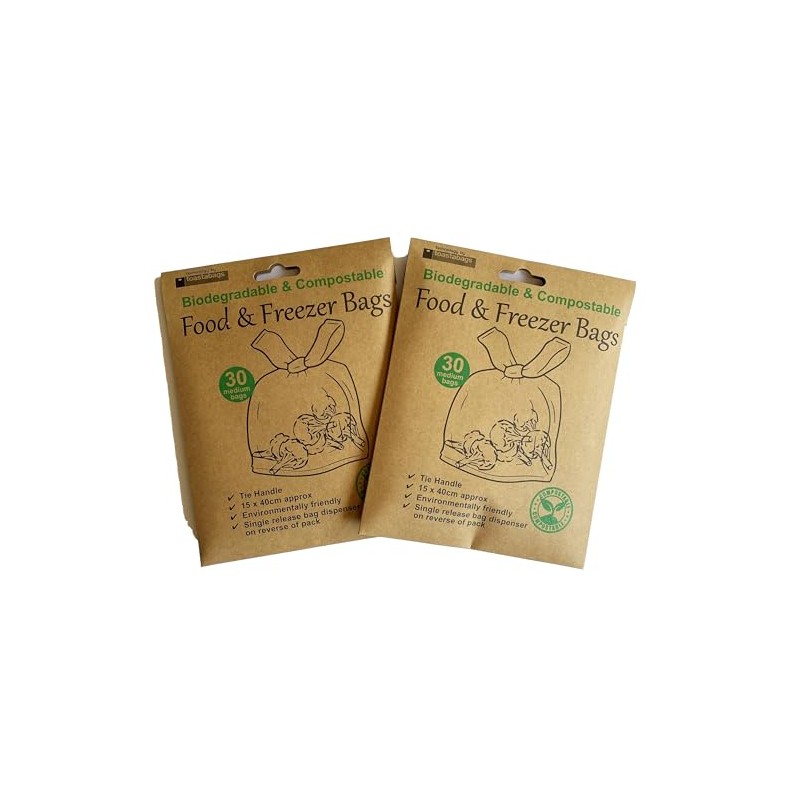Toastabags Compostable and Biodegradable Food and Freezer Bags, 60 Medium