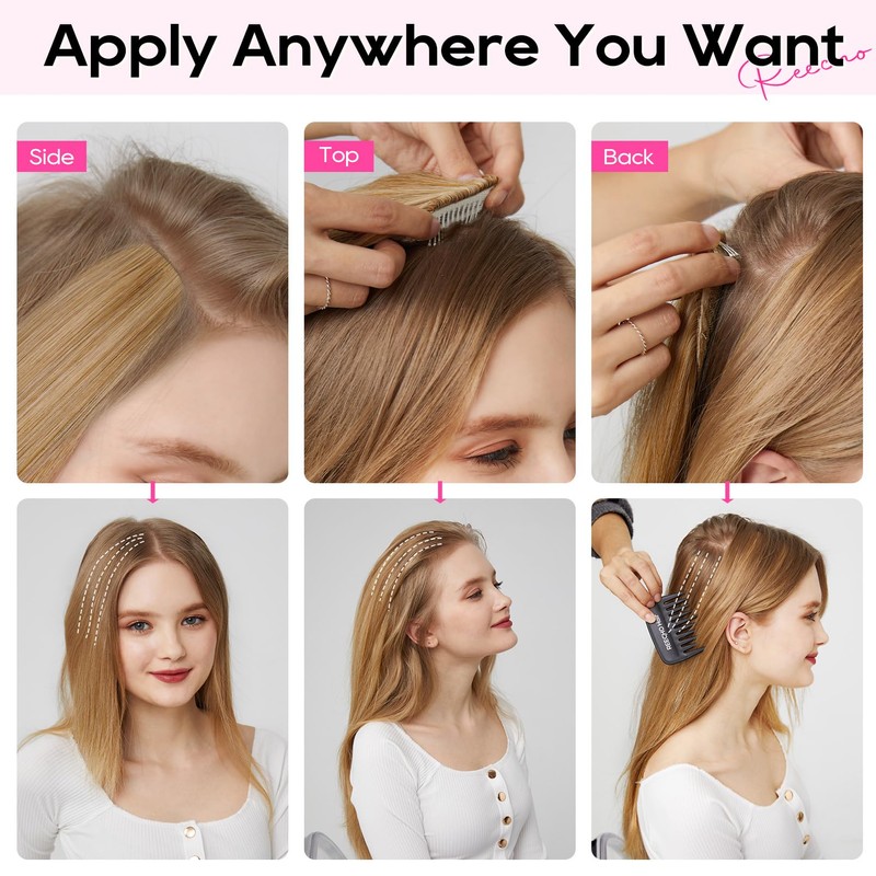 REECHO Clip in Hair Volumizer, 2PCS 8 inch Short Thick