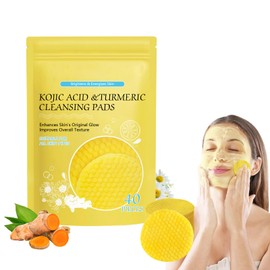 40 Stück Kurkuma Kojisäure Pads, Gesichtsreinigung, Sanftes Peeling Kurkuma-Wattepads, Kojisäure und Kurkuma Cleansing Pads, Reinigt die Poren und schält die Haut