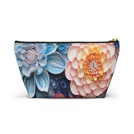 Echeveria Succulent Plant Accessory Pouch - Cute Makeup Bag - Gifts from Friends for Plant Lovers - Travel Organizer for Earth Day, Birthday Gifts for Women, Floral Toiletry Pouch