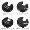 ASelected Black Heavy Duty Combination Padlock Weatherproof Disc Lock for