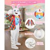 Opemon Easter Bunny Mascot Costume Adult Deluxe Fancy Costume Jumpsuit