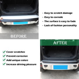 PIUGILH Rear Bumper Protector Guard Trim Cover Compatible with 2020 2021 2022 2023 Land Rover Defender, Scratch Resistant Trunk Door Entry Guards, 1Pcs (Bright Black)