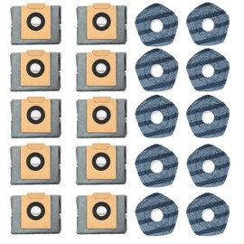 Pymin 20 PCS Vacuum Accessories for Eufy X10 Pro Omni Cleaner Robot, Replacement Parts Kit with 10 Mop Pads+10 Vacuum Bags