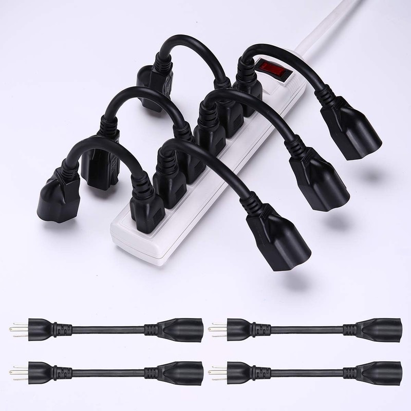 [ETL Listed] Miady Short Power Extension Cord Outlet Saver, 16AWG/13A,