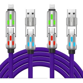 2 Pieces 4 In 1 Data Cable Type-c Fast Charging Cable 1.2 M