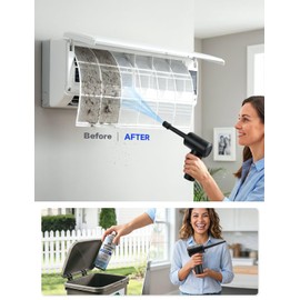 Compressed Air Duster, 100000RPM Electric Air Duster for Computer Keyboard, 6000mAh Rechargeable Cordless Air Blower with LED Light, Fast Charge Portable Air Can for PC Cleaning