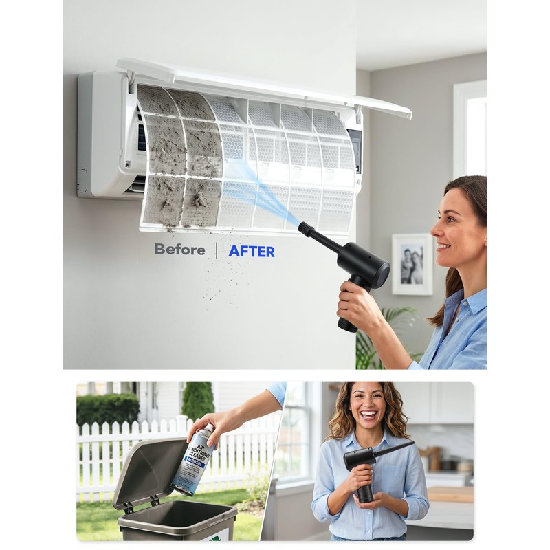 Compressed Air Duster, 100000RPM Electric Air Duster for Computer Keyboard,