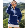 Yimoon Womens Half Zip Fleece Pullover Oversized Sherpa Sweatshirt Jacket