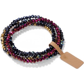 WEIZAIJY Gemstone Beaded Bracelet, Multicolour Faceted Crystal Beads, 50 cm (Style B)