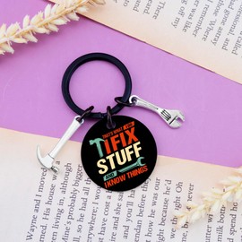 QUIHUD Gift For Men Dad Maintenance Man Mechanic Engineer Gift Fathers Day Birthday Gifts For Husband Grandpa Cool Uncle Gifts Handyman Carpenter Keychain