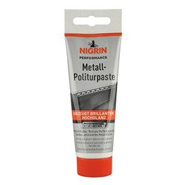 NIGRIN Performance Metal Polish Paste, 75ml Tube, Removes Stains, Rust and Dirt from Metal Surfaces, White