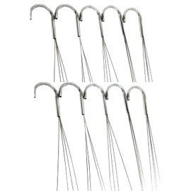 ILUVUMOREI 10 Pack 24" 4 Wire Steel Hook Hanger, Gardening Indoor Outdoor Patio Hanging Basket Use (10Pack 24" - 4 Wire)