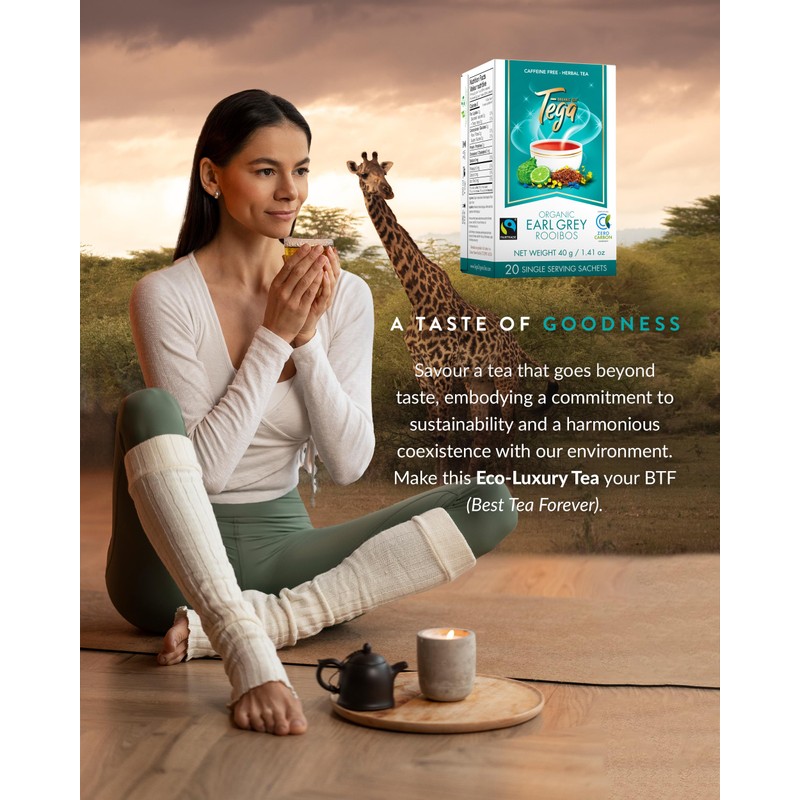 Tega Organic Earl Grey Rooibos Tea | Herbal Tea in