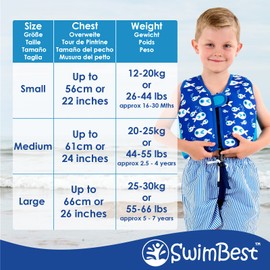 SwimBest Swim Vest - Swim Jacket/Buoyancy Aid with Safety Strap and Removeable Floats (Lime/Blue, Small)