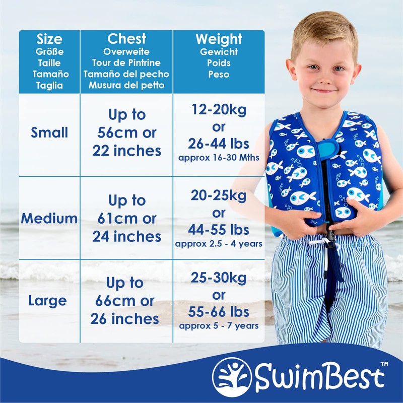 SwimBest Swim Vest - Swim Jacket/Buoyancy Aid with Safety Strap