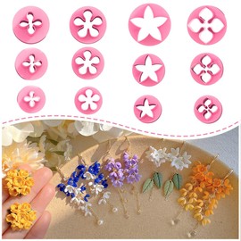 KEOKER Spring Clay Cutters, Spring Polymer Clay Cutters Flowers, Small Flower Clay Cutter, 12 Shapes Floral Polymer Clay Cutters for Earrings, Flower Clay Cutters for Polymer Clay Jewelry