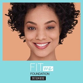 Maybelline Fit Me Matte + Poreless Liquid Foundation Makeup, Sun Beige, 1 fl; oz; Oil-Free Foundation