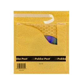 PUKKA POST & PACKAGING Bubble Lined Envelopes - Pack of 10 Self Seal Padded Lightweight Mailers for Safe and Secure Shipping - Impact & Puncture Resistant for Protection - 175 x 200 mm, Size CD - Gold