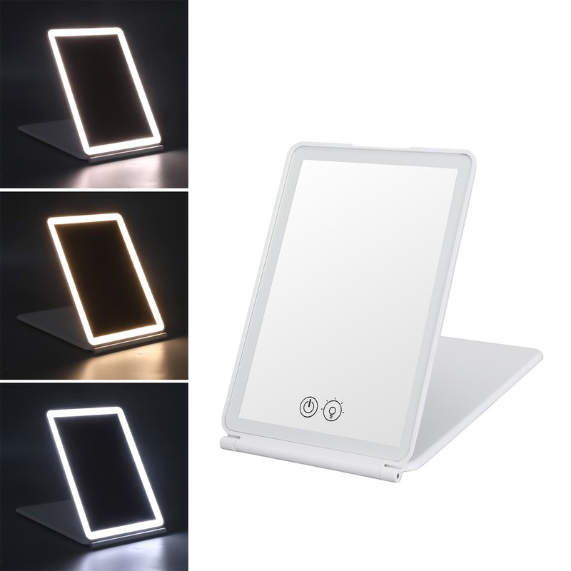 LED Makeup Mirror 3X Magnifying Lighted Compact Rechargeable Portable for