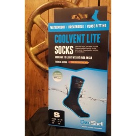 Dexshell Coolvent Lite Socks, Black / Aqua Blue, Small DS638A SHIPS FREE!