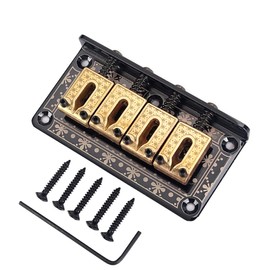 Domofa 4 String Hardtail Bridge 14mm String Spacing for Cigar Box Electric Guitar Ukulele Replacement Parts