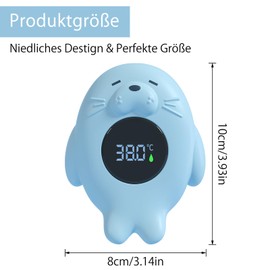 VOSSOT Digital Bath Thermometer, Baby Safety Bath Thermometer, Digital Thermometer, Baby Bathtub Thermometer, Water Thermometer, Baby for Children, Bathroom, Blue
