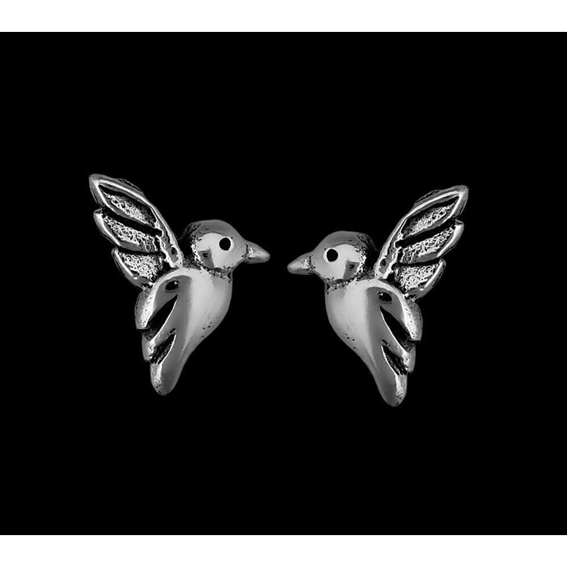 Mainland Silver Tiny Sterling Silver Hummingbird Stud Earrings