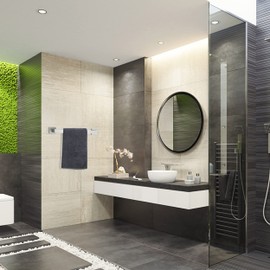 Towel Bar for Bathroom Brushed Nickel, 16Inch Hand Towel Rack Wall Mounted, Thicken Square Bath Towel Holder Rod SUS304 Stainless Steel, Heavy Duty Dish Cloths Hanger for Bathroom, Kitchen