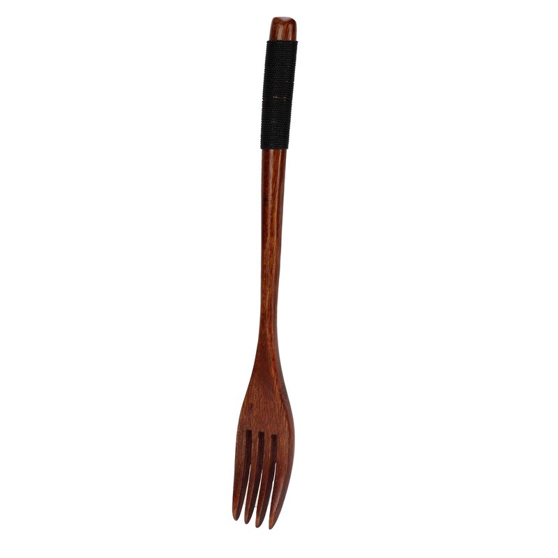Tbest Wooden Fork, Waffle Iron, Kitchenware, Cutlery for Picnic, Barbecue,