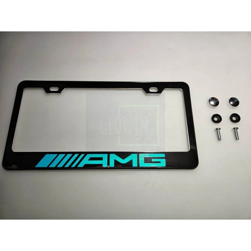 Glowshop Glow AMG Holographic Chrome Stainless Steel license Plate Frame