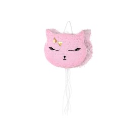 Piñata 27x35x9cm Katze - Party Dekoration zum Befüllen - Partyspiele für Kindergeburtstag Geburtstag Mädchen Party Katzenparty - Geburtstagsdeko Partydeko & Partyzubehör - Rosa