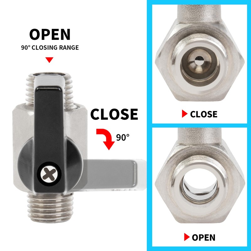 ChillWaves Brass Mini Ball Valve, Shut Off Switch Ball Valve