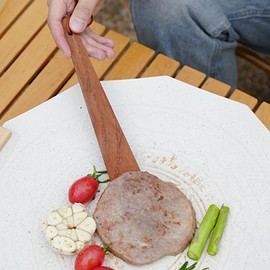 Wooden Turner - Wood Long Handle Flat Frying Turner | Flat Flipper Kitchen Gadget for Flipping Scraping Turning Serving